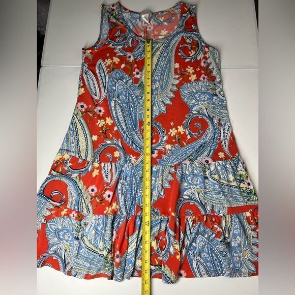 IVY LINE BOHEMIAN Multi Color Paisley Print Dress SIZE XL - Picture 6 of 10